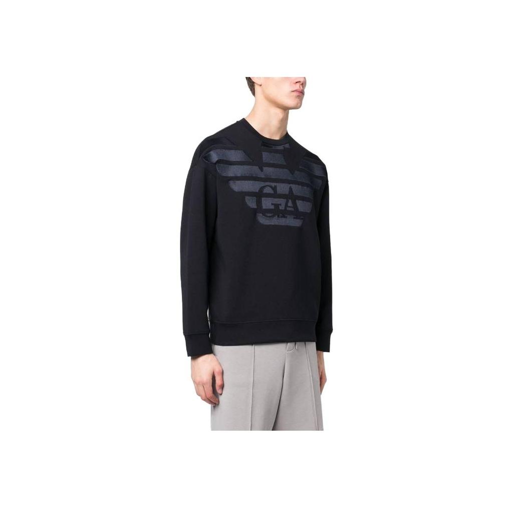 Emporio Armani Ss23 Printed Eagle Logo Crewneck Sweatshirt Men Sweatshirt Dark-Blue 3R1MDH-1JHSZ-09J0