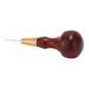 3mm Thickness Leather Stitching Awl Wooden Handle Strong Penetration Diamond Awl Gourd Shape Stitching Sewing Awl Handcraft Use