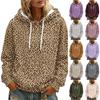 Damhuvtröja med blommigt tryck, avslappnad långärmad sweatshirt med ficka