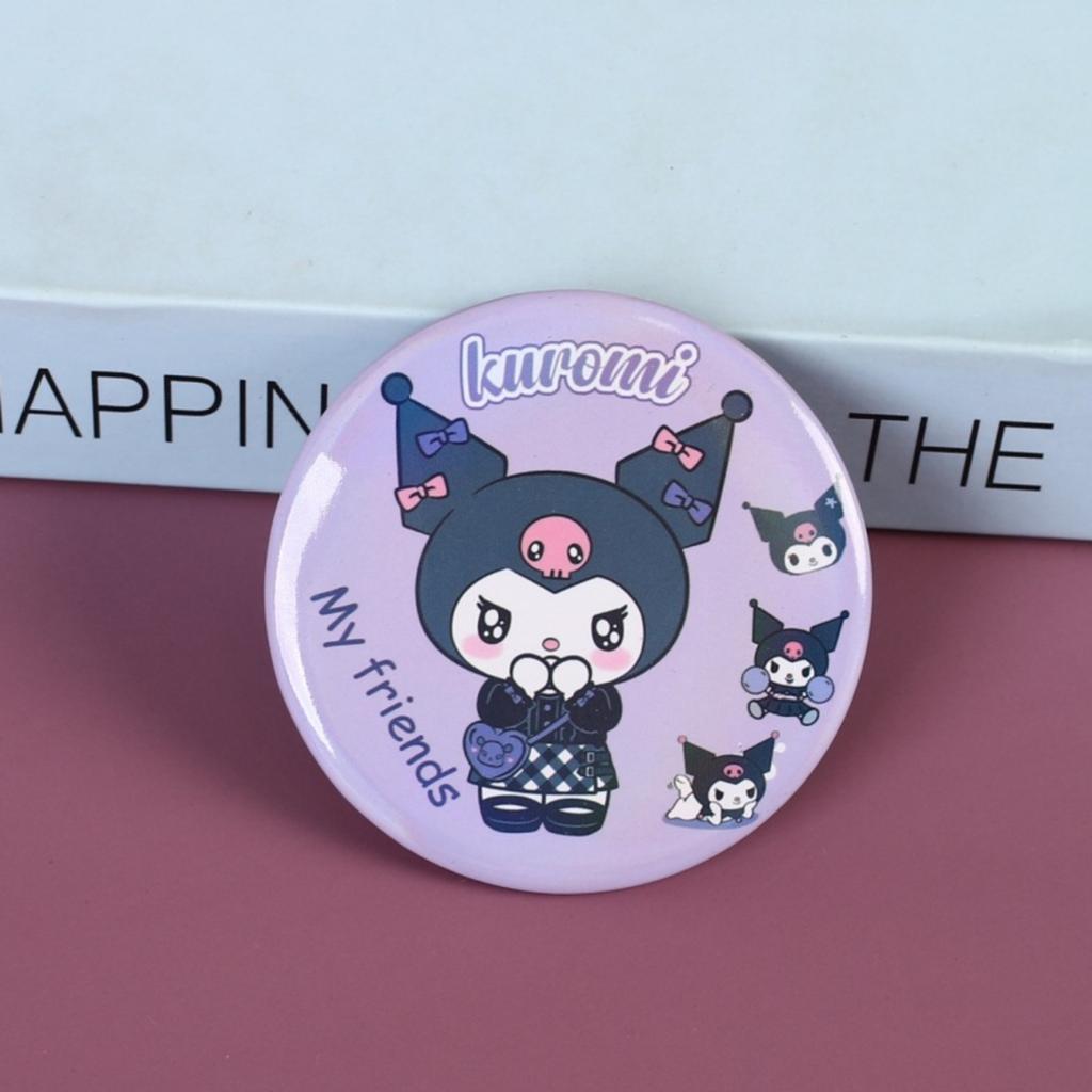 Round Metal Badge Pin with Cartoon Character Design Durable Enamel Finish Suitable for Backpacks Jackets and Collectors Accessories