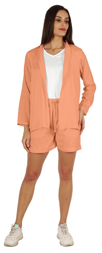 Inkmeso Elegant Shrug  & Shorts Set For Women  s 3 Piece Outfits Loungewear Summer