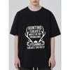 Hunting and Fishing T Shirt Black Antler and Fish Graphic with Text Hunting Solves Most of My Problems Fishing Solves The Rest Outdoor Leisure Wear
