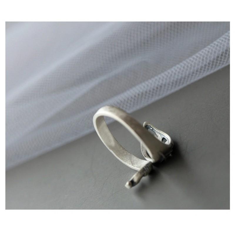 Adjustable Open Ring Women Men Vintage Design Sterling Animal Motif Finger