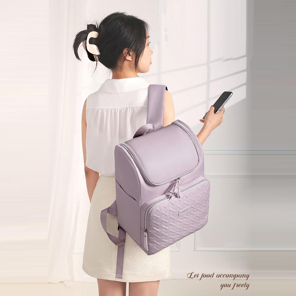 17L Fashion Backpack Insulation Meal Bag Large Capacity Insulated Backpack - Perfect For Camping & Picnics, Durable Polyester