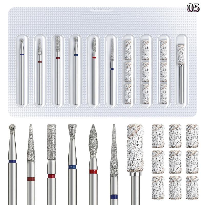 10Pcs Electric Nail Drill Bits For Manicure Pedicure Tungsten Dead Skin Removal Nail Polishing Grinding Head Manicure Tools