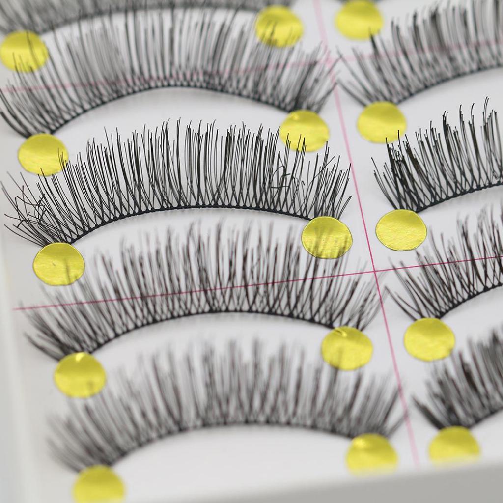 10 Par Handgjorda Långa Tjocka Korsande Lösögonfransar Smink Ögonfransar Förlängning