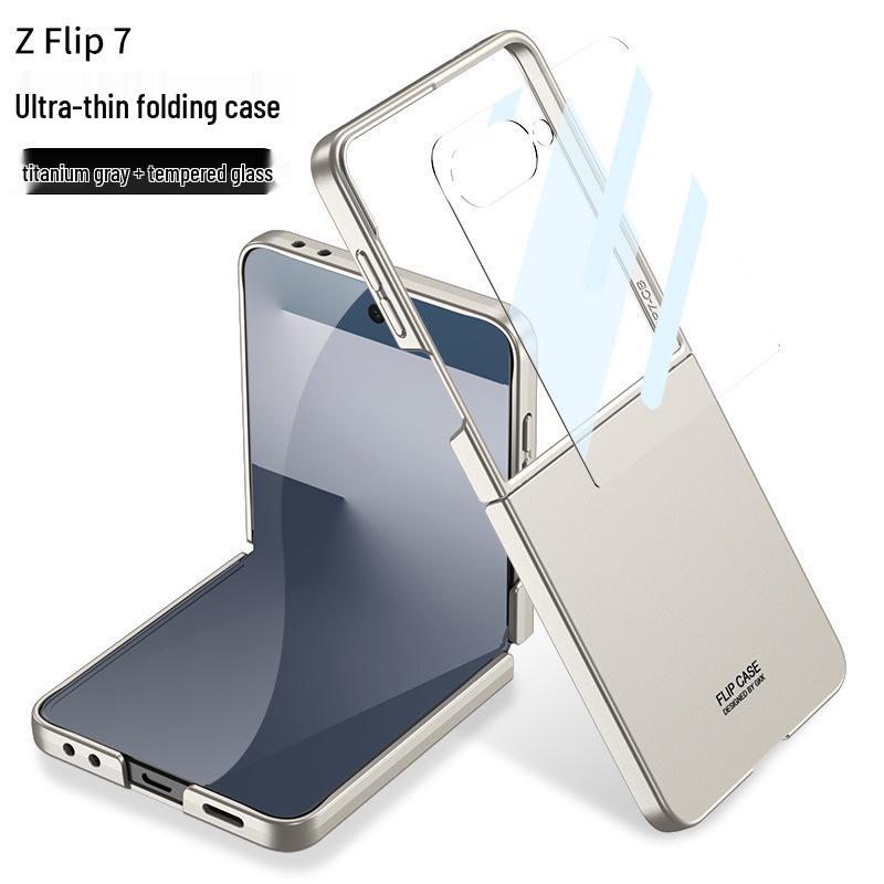 GKK Solid Color Anti-drop PC Case for Samsung Z Flip7 - Large Window, Skin-feel, Cross-border, Foldable Screen Protection