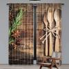 2Pcs Kitchen Curtains Chopping Board Tableware Theme Curtains Arts Theme Curtain Apply To Kitchen Restaurant Cafe