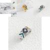 Elegant Alloy Gemstone Ear Cuffs For Women Fashionable Geometric Design