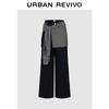 UR2026 Women's Color-Block Plaid Straight-Leg Trousers