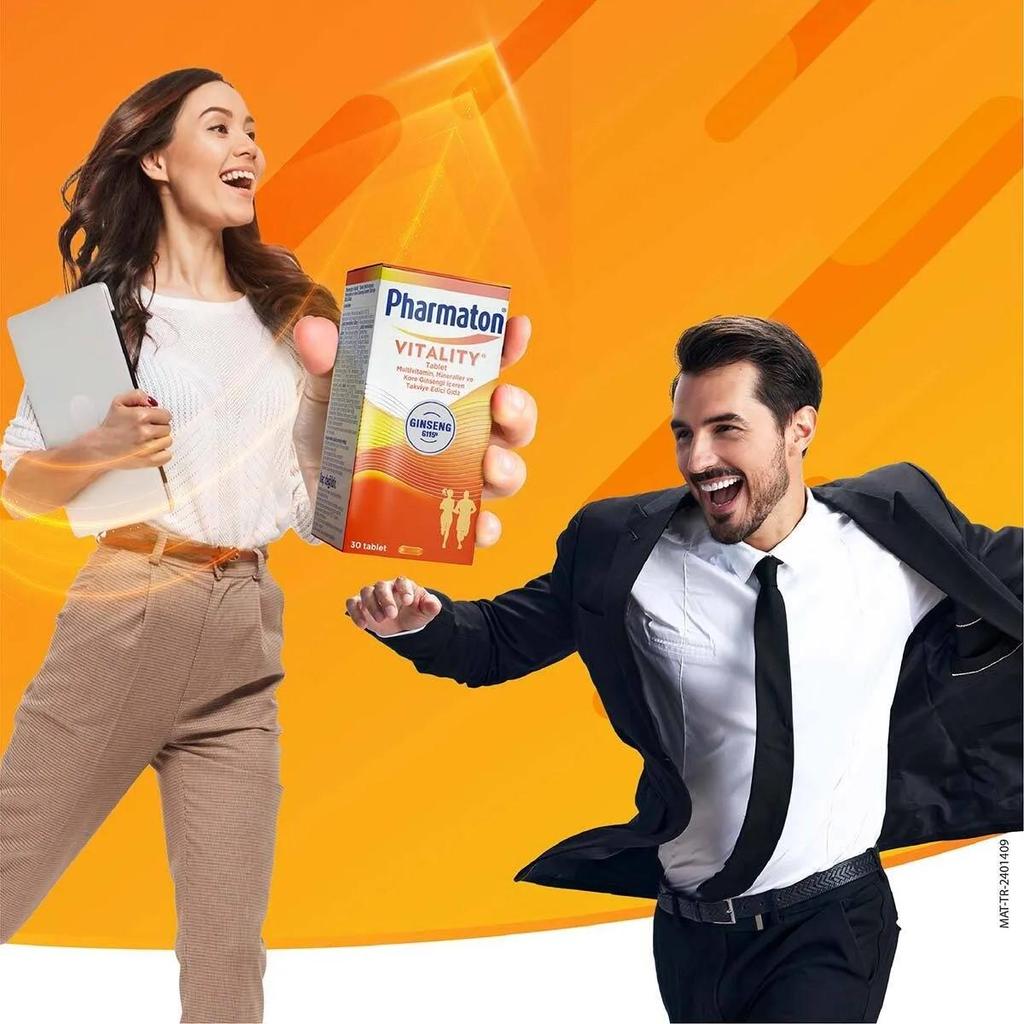 Pharmaton Vitality - Multivitamin, Minerals, and Korean Ginseng G115® Supplement, 30 Tablets