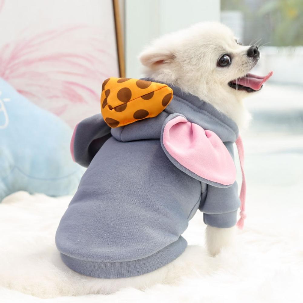 Winter Dog Clothes Funny Big Ear Mice Pet Costume Warm Coat For Small Dogs Clothing Mouse Puppy Jacket Chihuahua Pug Sweater