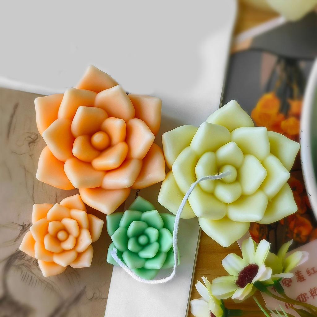 Succulent Plant Candle Gypsum Mold Nonstick Aromatherapys Silicone Molds Desktops Ornament Mold Home Decoration Molds