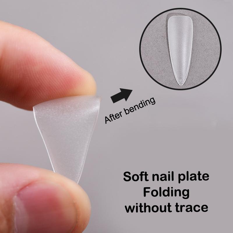 100PCS/Box Fake Nail Tips Medium Design Matte Finish False Nails Manicure Tool Extension Press On Nails