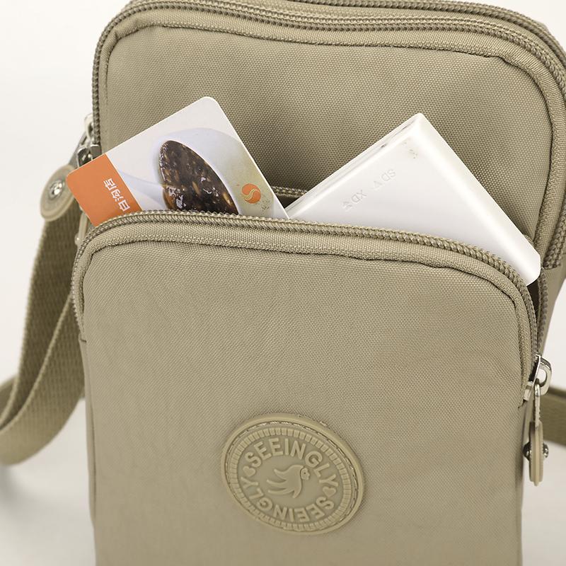 Lightweight Small Bag Large Capacity Multi-Layer Commuter Mobile Phone Bag Nylon Coin Purse