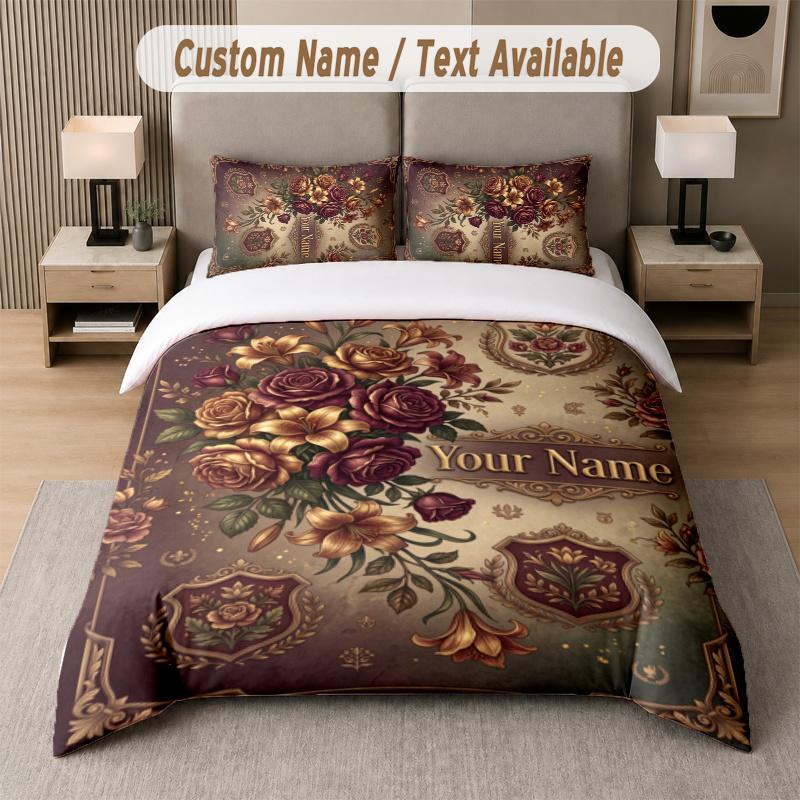 Vintage Compass Map Custom Name Bedding Set 2 Pillowcases + 1 Sheet Personalized Text Custom