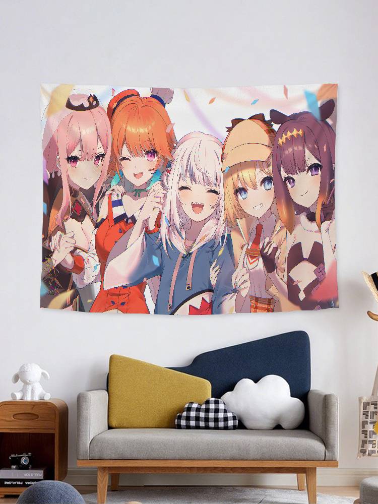 Cute GGawr Gura Tapestry Wall Hanging Tapestry Art Deco Blanket Curtain Hanging At Home Bedroom Living Room Decor