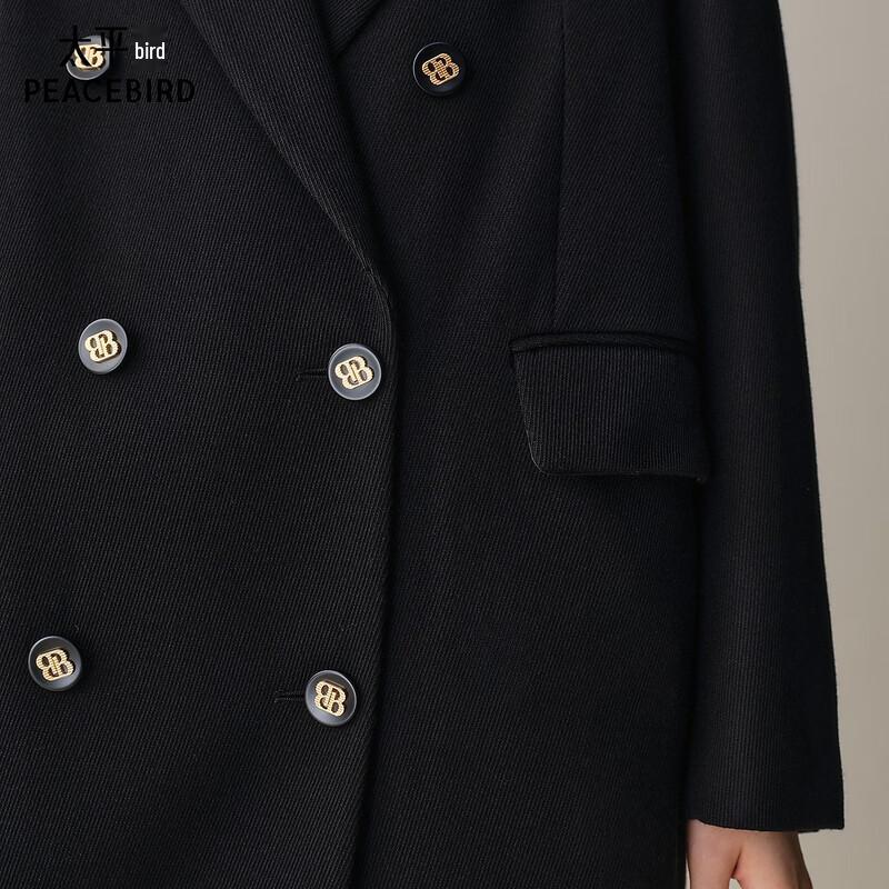 Peacebird Women's Elegant Long Wool Blend Coat