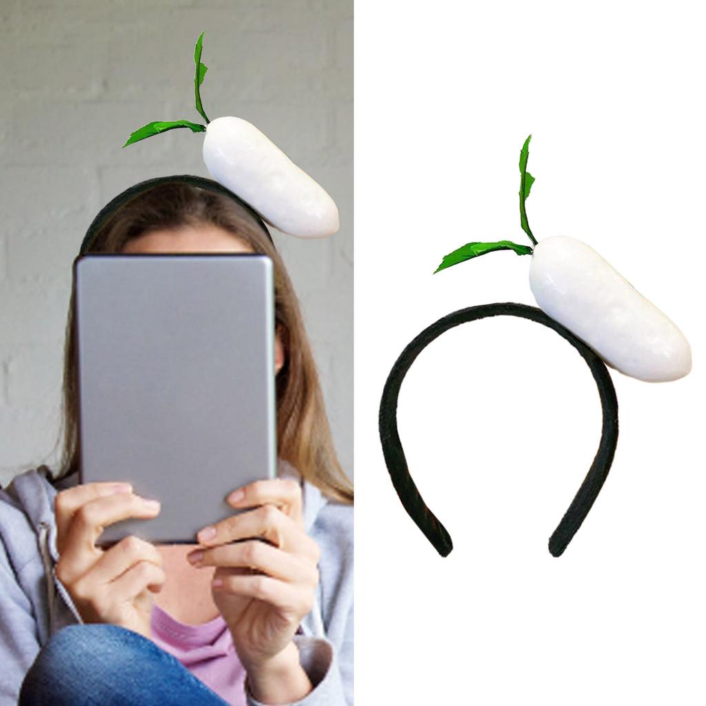 Novelty Knitted Headbands Stuffed Vegetables Hairbands Comfortable Costume Headpiece for Party Costume Accessory