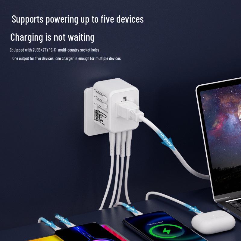 2.4A Universeller Multifunktions-Reiseadapter für europäische Stecker