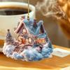 Snow House Christmas Tree Hanging Ornament Holiday Party Decorations For Xmas Tree Pendant 2D Acrylic Flat Christmas Pendant