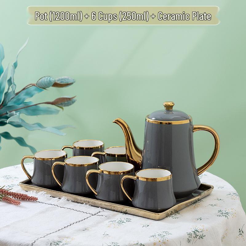 European Style Ceramic Tea Set - Luxury Living Room Teapot and Cup Set