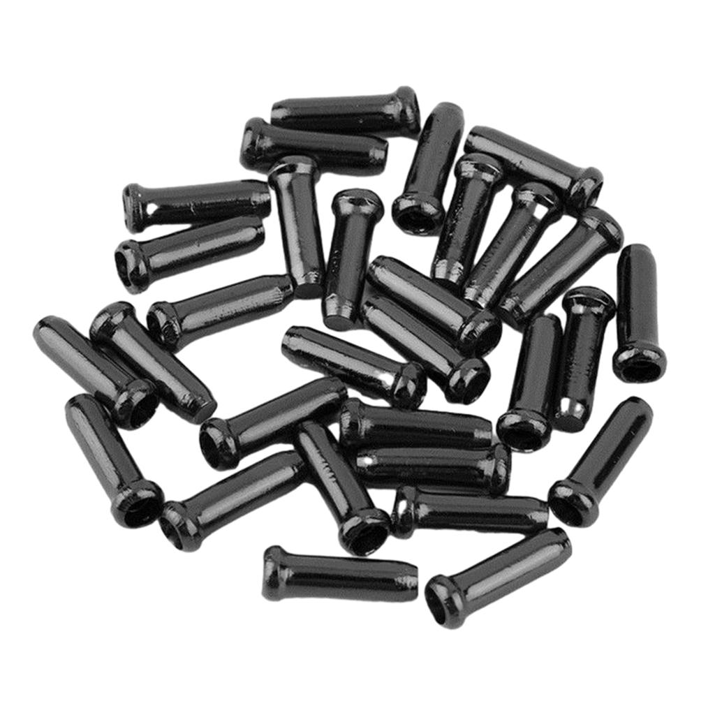 50 Pcs Road Bike Cable End Caps Aluminum Alloy Cable End Crimps Brake Shifter Cable End Tip Durable Shifter Cable Ends