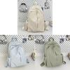 Nylon Girls Backpack With Letter Embroidery And Curved Shoulder Straps For School And Travel