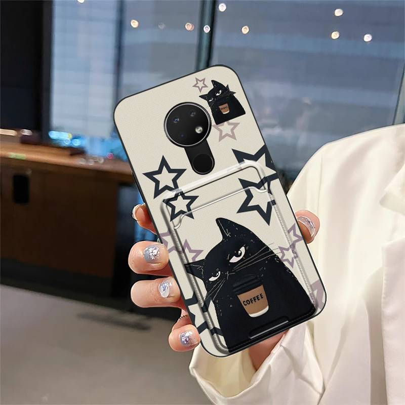 Card Sleeve Silicone Phone Case For Nokia 6.2/7.2 Full Wrap Anti-dust Soft Case Cute Back Cover Durable Anti-knock Cover