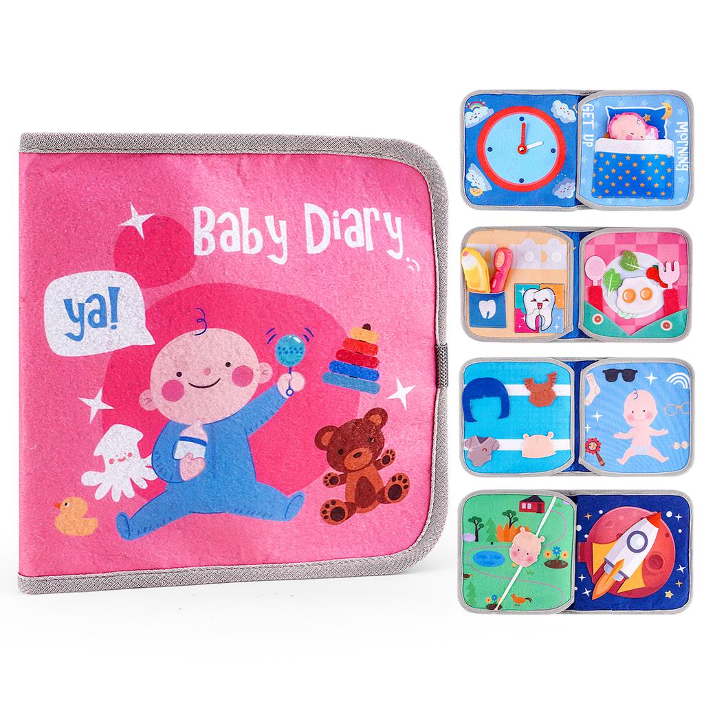 Busy Book Infant Early Education Book Puzzle Toy Animal Cognitive FabricBook Repeated Paste Book and Sensory playthings