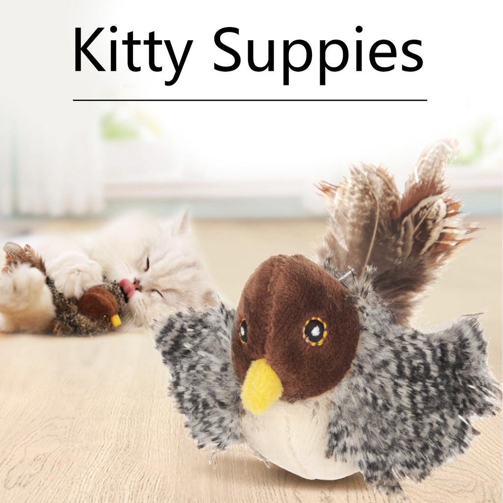 Cats Bird Cats Toy Kitten Squeaky Toy with Feather for Cats Teething Chewing Bird with Feather for Cats To Exercise Gift