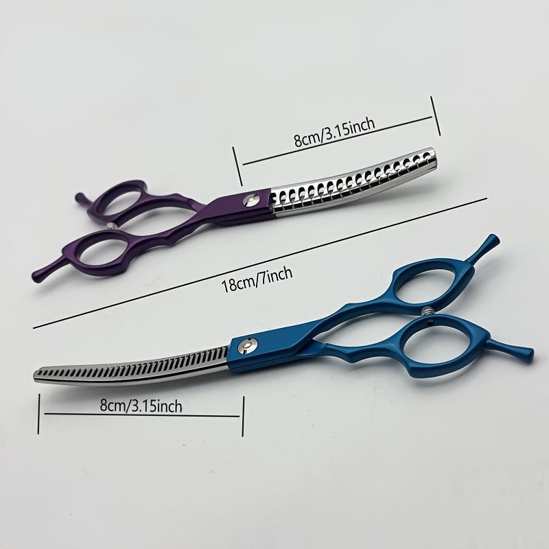 7inch Curved Chunkers Shears Stainless Steel Dog Grooming Scissors, Special Designed Pet Scissors