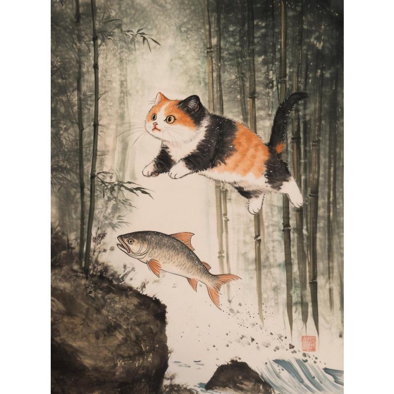 Japanese Sakura Onsen Sushi Animal Cat Portrait Retro Posters Prints Canvas Painting Wall Art Picture Living Room Home Decor