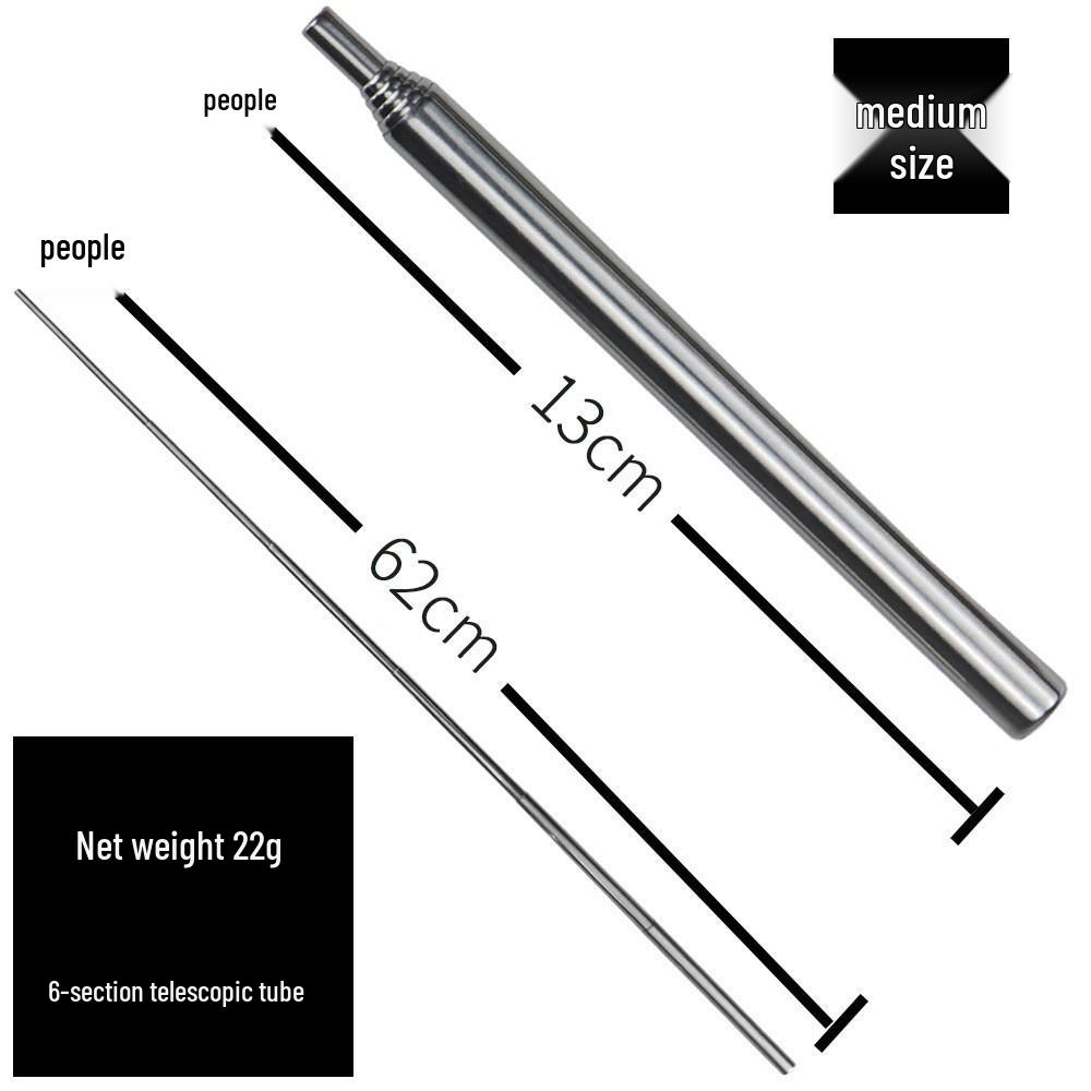 Retractable Stainless Steel Fire Blower Stick - Compact Camping Fire Starter Tool