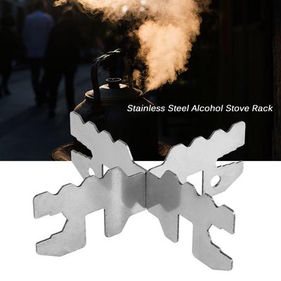 Edelstahl-Alkohol-Herd-Gestell, Kreuzständer, Outdoor-Camping-Herd-Ständer, Stützgestell