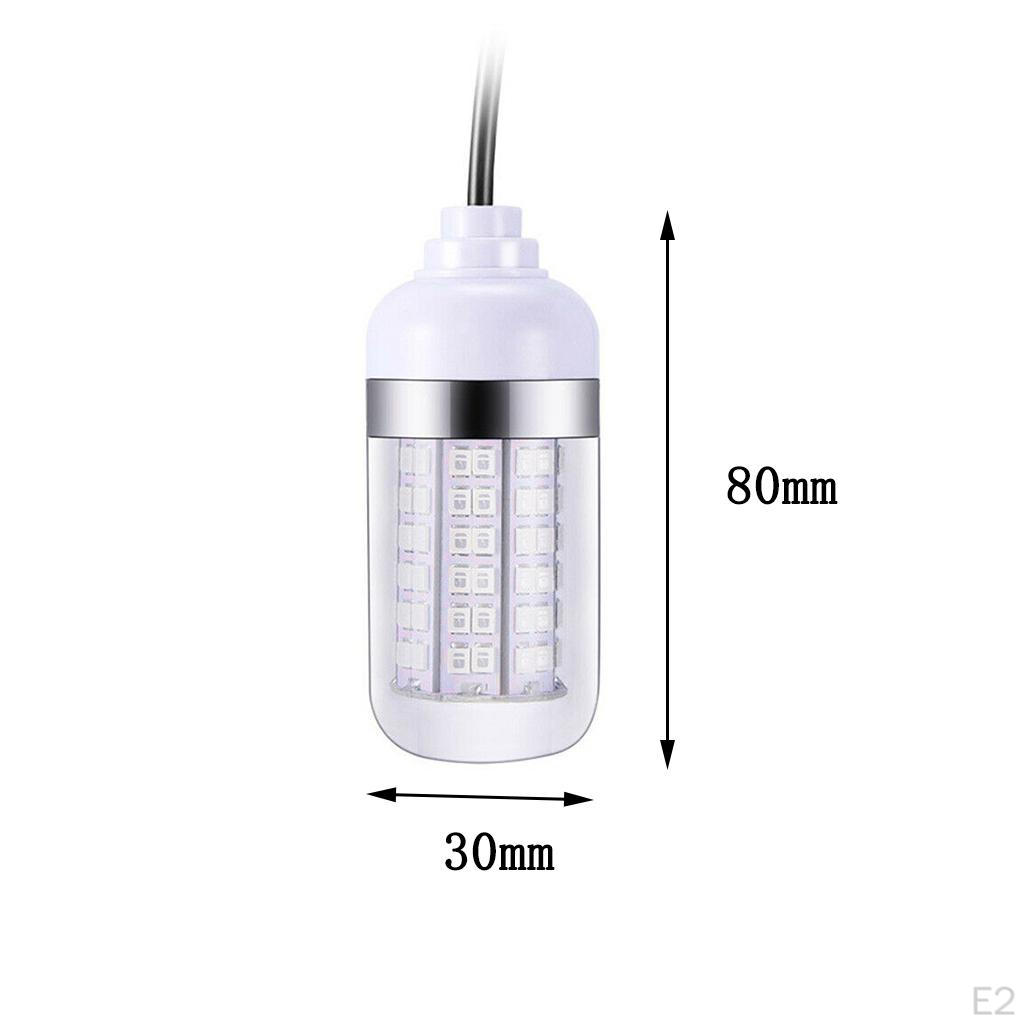 12 Dränkbar Fiske Lampa Undervatten Lampa Natt för Fisk Lockande med 5M