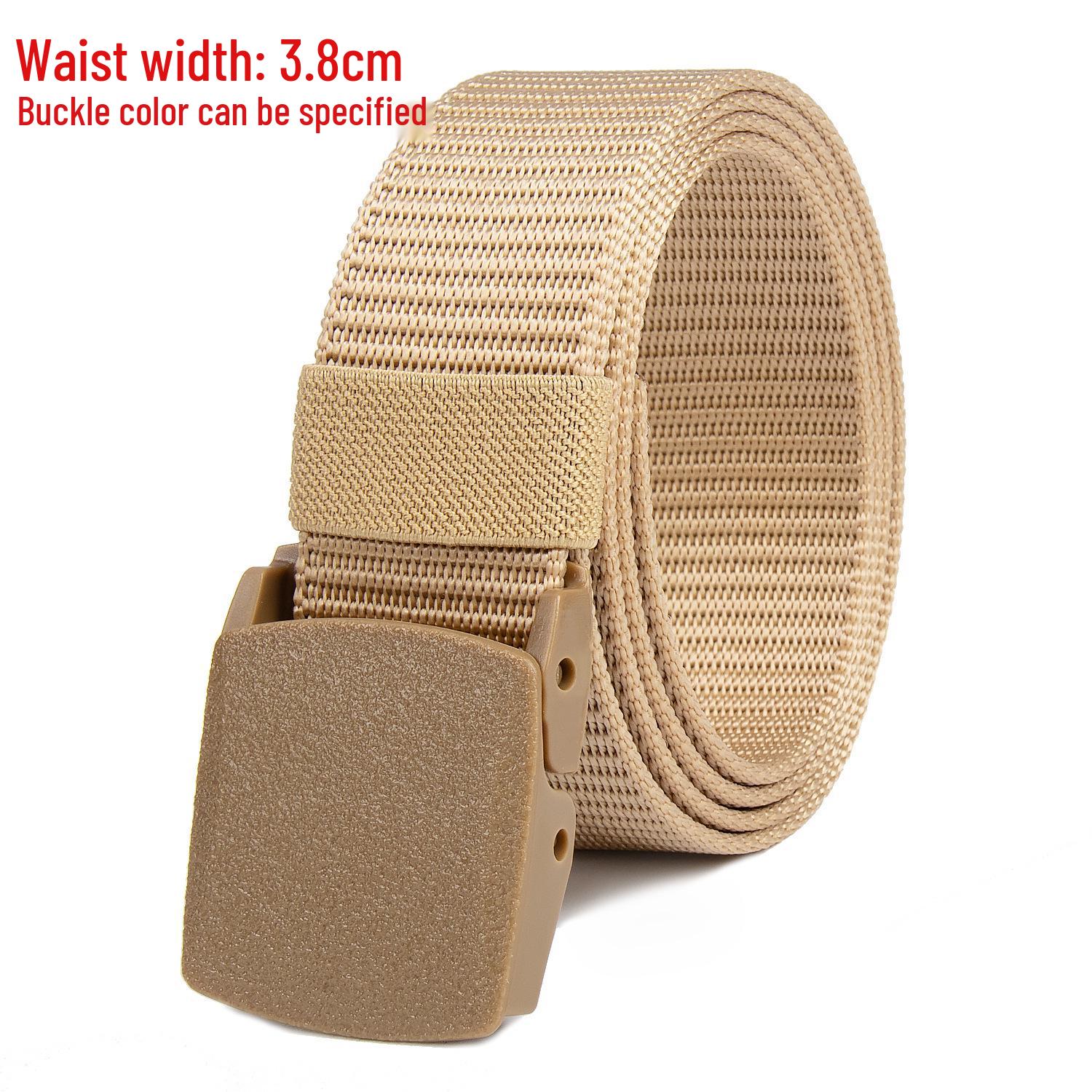 

Men s Tactical Canvas & Nylon Woven Belt with Leather Trim - Elastic and High-End Accessory 120cm
