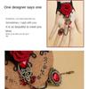 Personality Vintage Lace Metal Bracelet Gothic Bracelet with Fingernail Chain  Women
