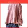 Bohemian Style Cotton Linen Loose Fit Shirt With Patchwork Design For Casual Women