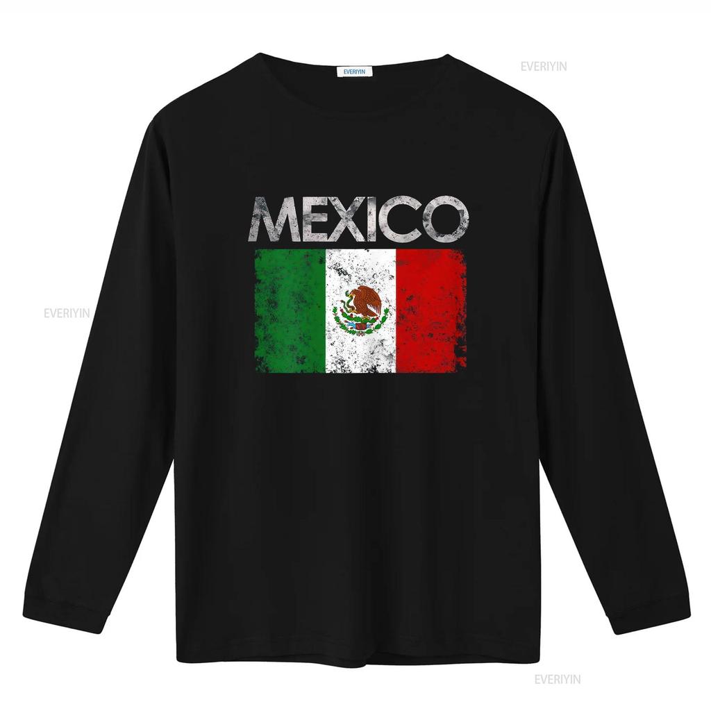 Vintage Mexico Mexican Flag Pride T Shirt vintage Washed Stretched fashion graphic Breathable Top For Everyday Wear