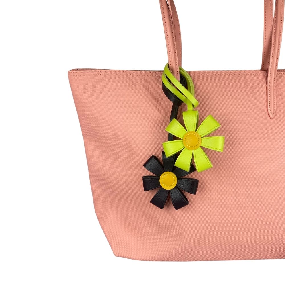Sunflower PU Leather Bag Charm | Bold Color PU Charm | Multi-Layer 3D Flower Design For Bag Accessory/Gift.