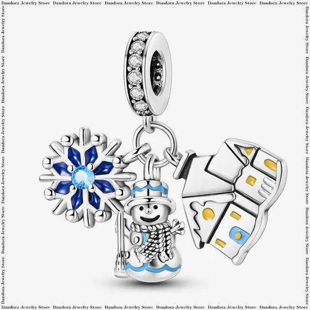 Three Piece Set Charm Beads Fits Charms Bracelet for Women 925 Silver Pendant Bead DIY Jewelry Gift