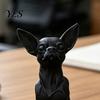 Black Dog Decor 3D Printed Chihuahua Figurine, Modern Statue, Plastic Stable Ornament Puppy Sculpture for Desk Decoration, Gift Pet Lovers Statue