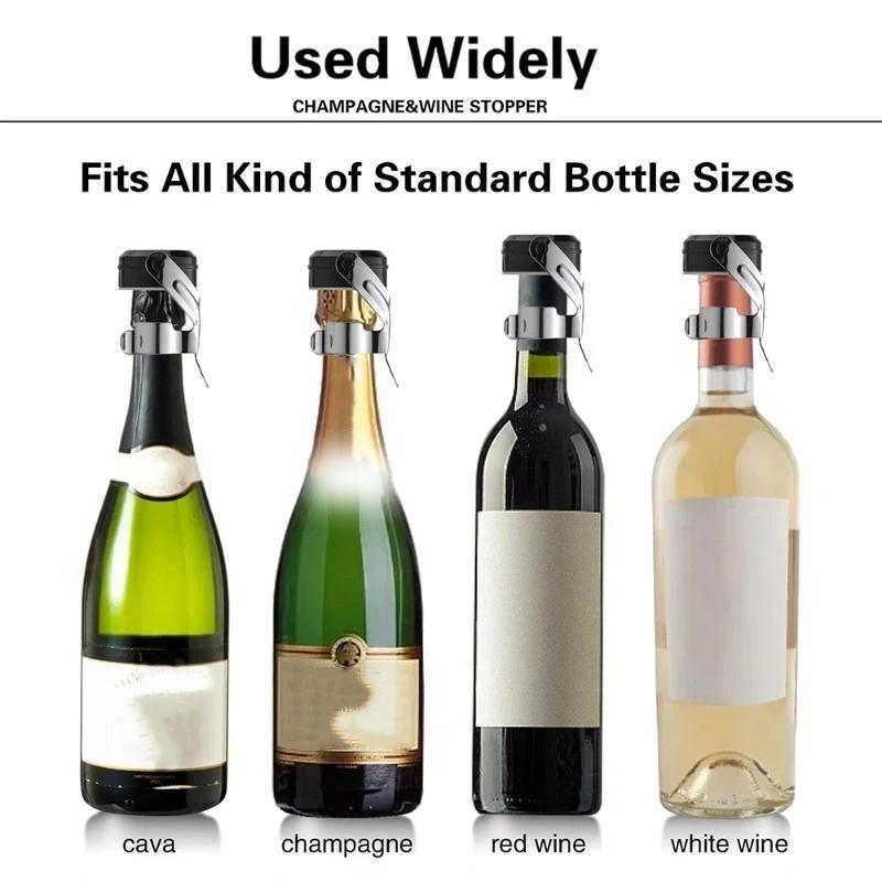 Wine Bottle Stoppers Stainless Steel Press Mode Champagne Stopper Bar Tools Simple Sealing Bottle Cap Keep Wine Fresh