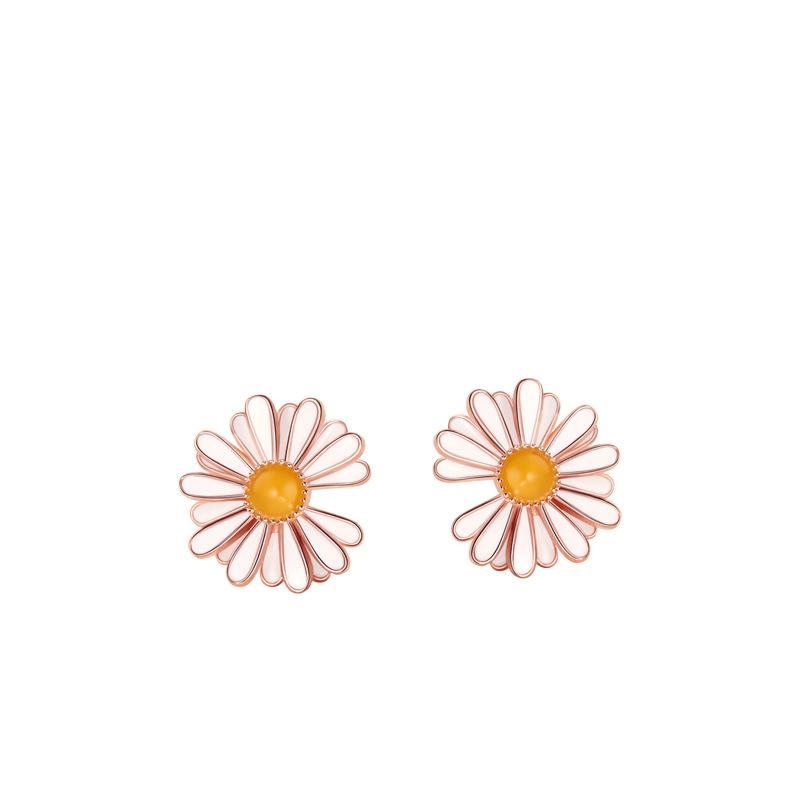Spring Mori Small Daisy Stud Earrings Female Korean Version Fresh and Simple Flower Earrings Female Ins Wind