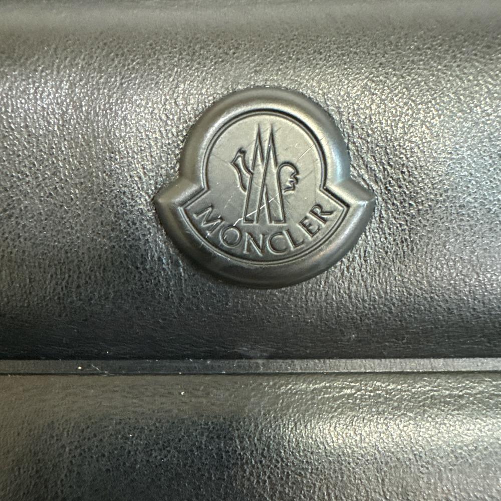 MONCLER Cross body bag leather Horizontal body bag black leather Used