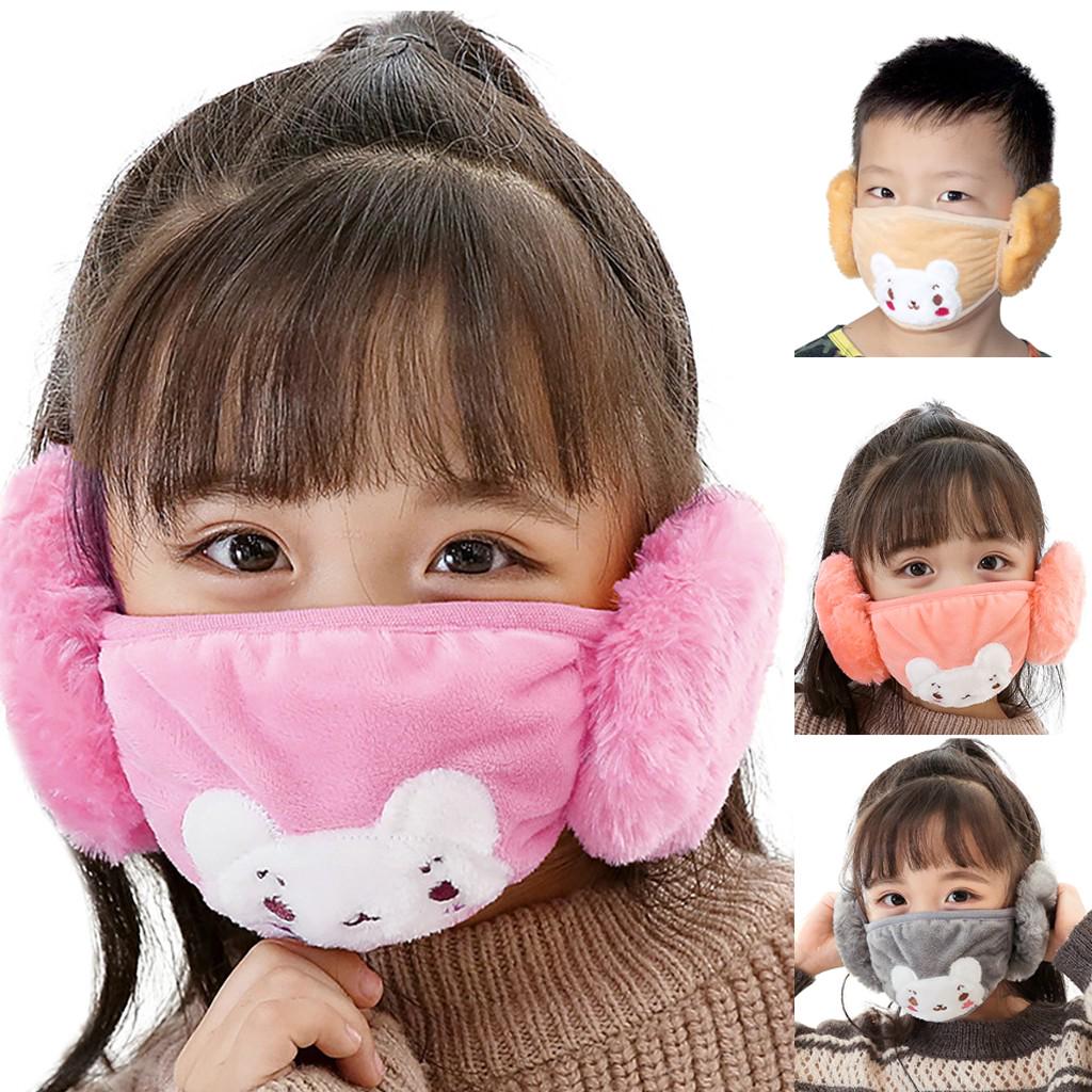 Child Winter   Warmer Cute Kids Earmuffs  Mask Christmas Gift