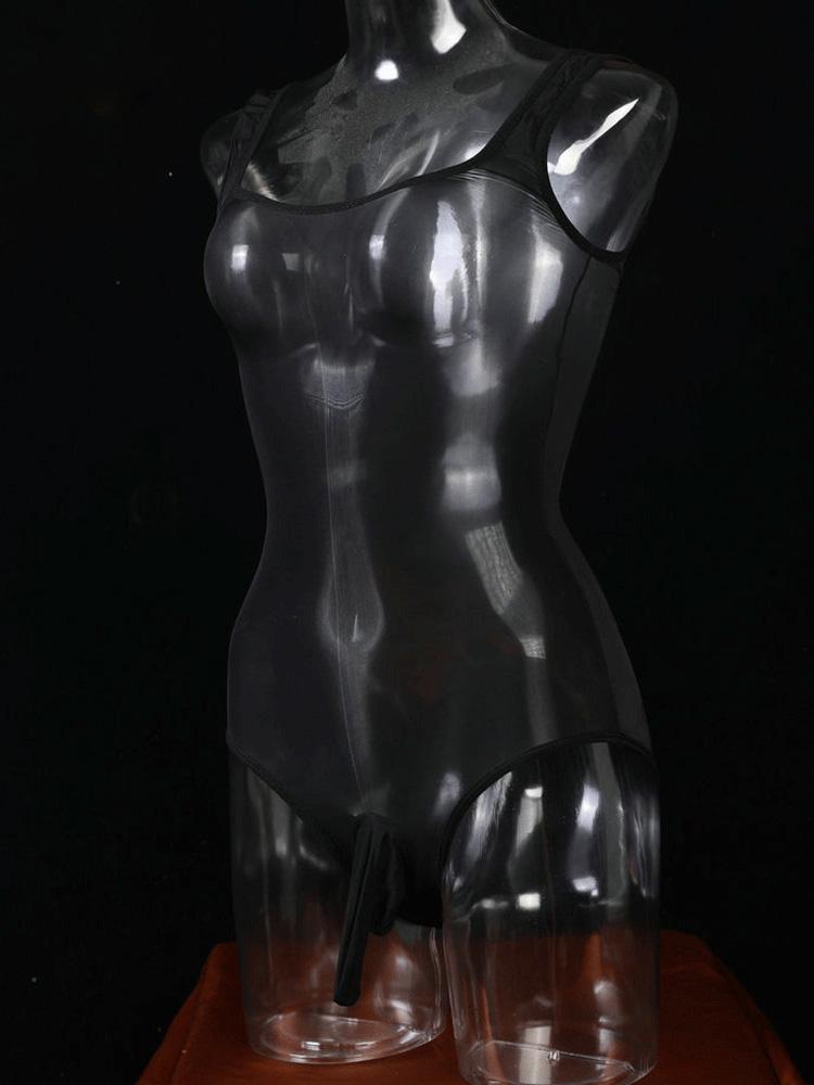 Sexy Men 8D 912 Pin Oil Gloosy Shiny U Convex Pouch Bodysuit Cockring Open Sheath Sleeve Sexy Tight Bandage Bodyhouse