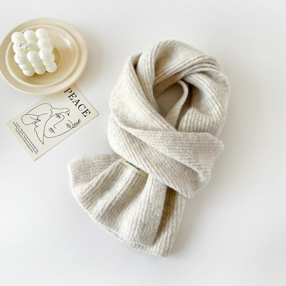 Winter small scarf women's autumn and winter new simple warm wool small scarf knitted scarf shawl