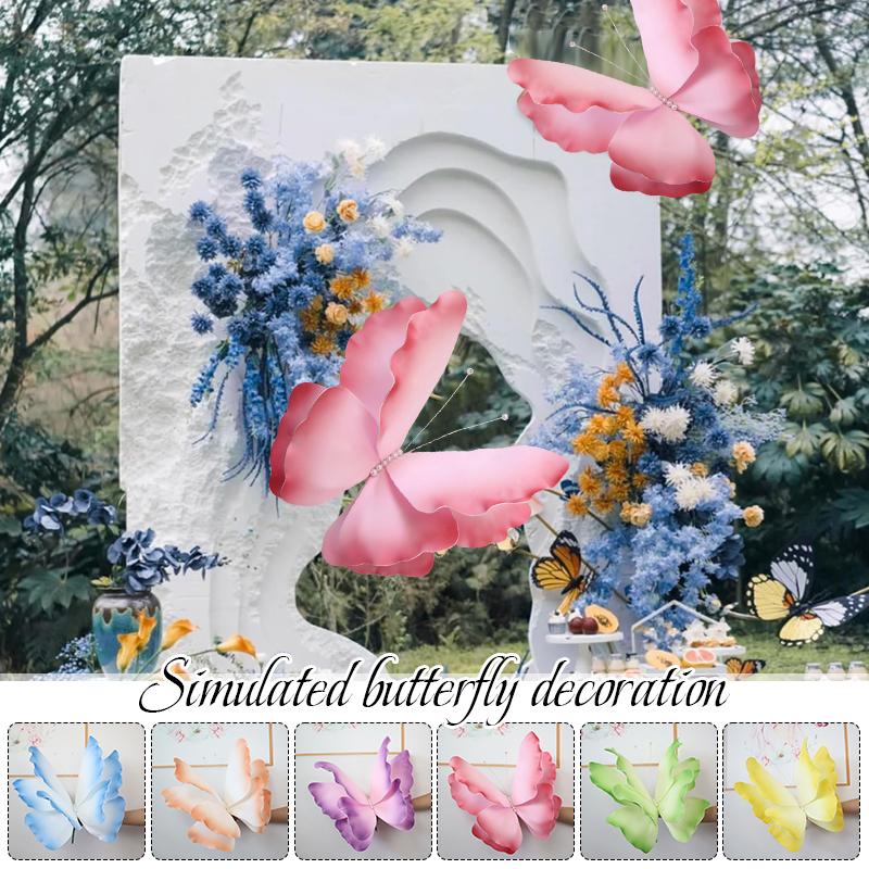 50Cm Giant Crepe Paper Butterfly Gradient Artificial Simulated Fake Butterfly Window Display Garden Decorations 3D Pe Butterfly